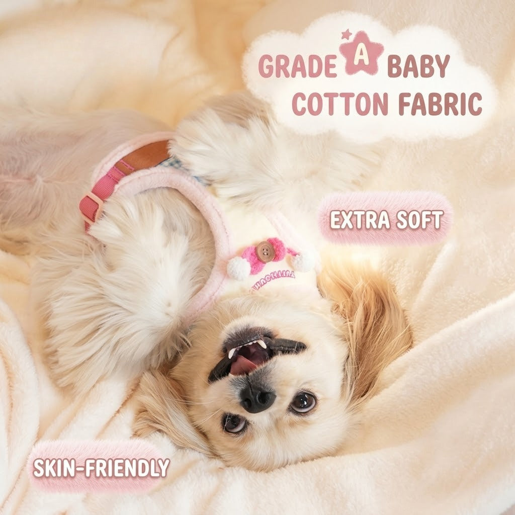 Plush Christmas Dog Harness – Pink