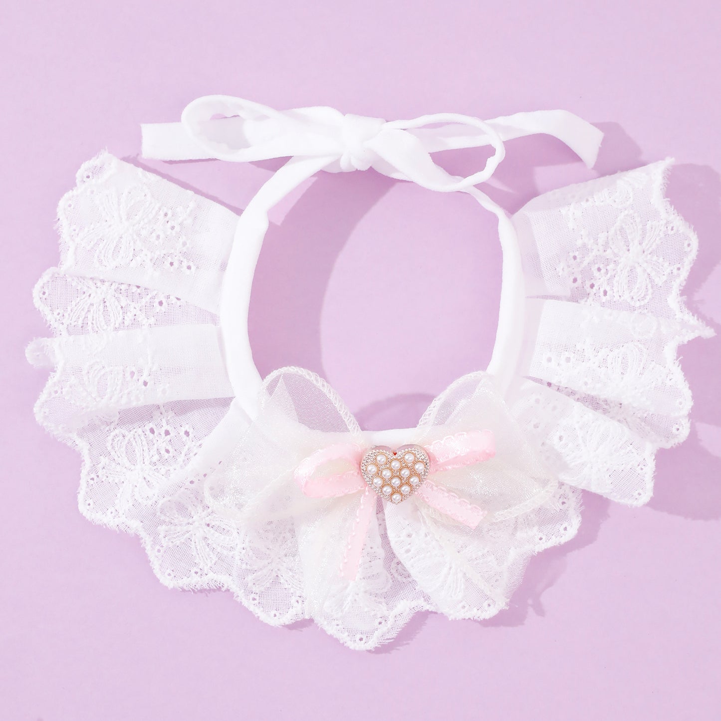 Lace Bow Dog Necklace