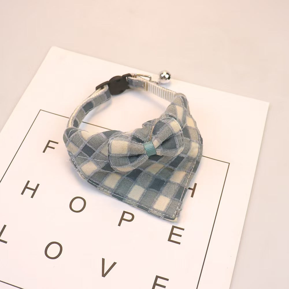 Plaid Bow Dog Bandana