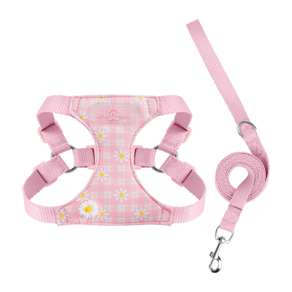 Daisy Plaid Harness & Leash Set