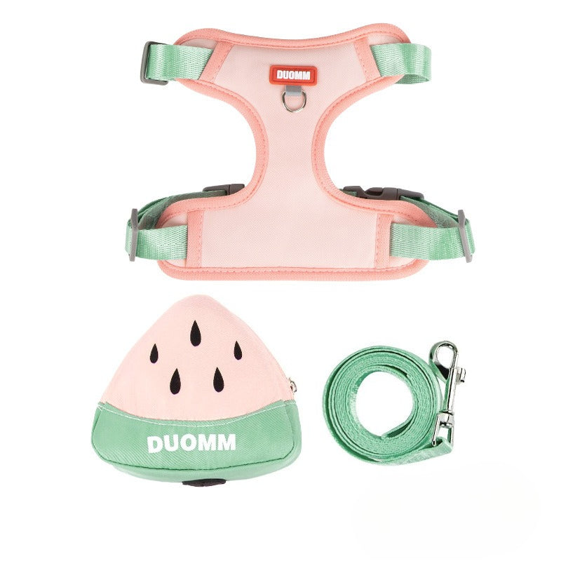 Fruit Pattern Harness, Leash & Backpack Set