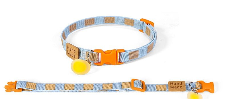 Elastic Plaid Dog Collar
