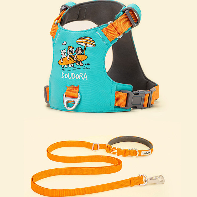 Embroidered Harness & Leash Set