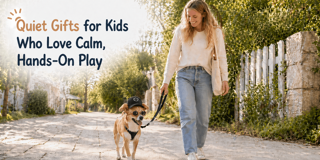 Dog wearing stylish glasses during an everyday outdoor moment with the owner