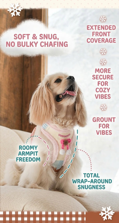 Plush Christmas Dog Harness – Pink