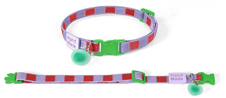 Elastic Plaid Dog Collar