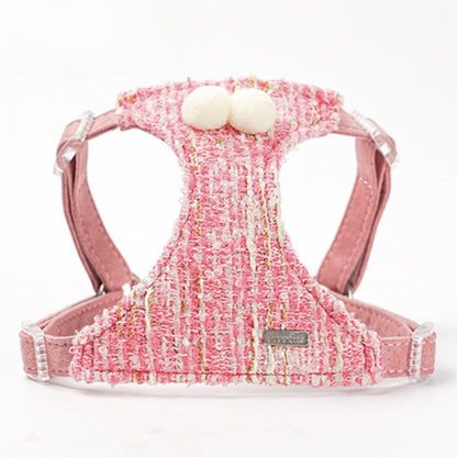 Plush Pom Pom Harness & Leash Set