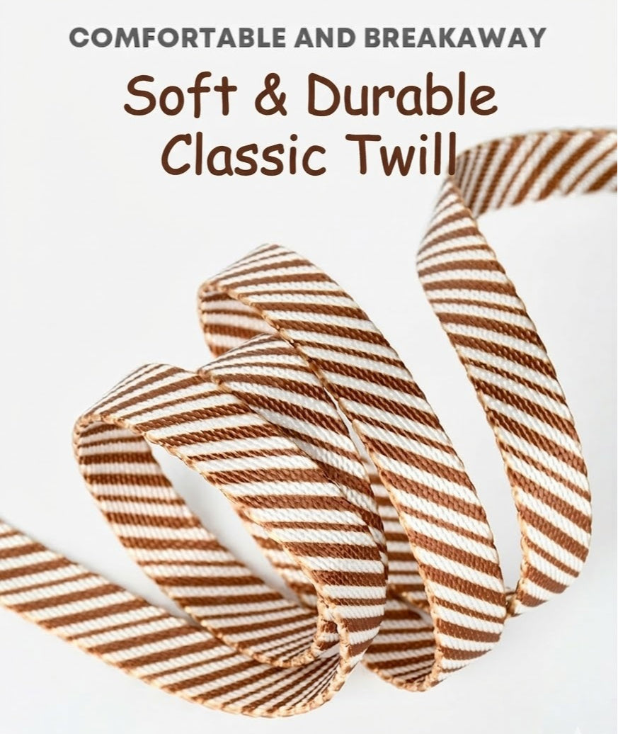 Striped Harness & Leash Set – Brown