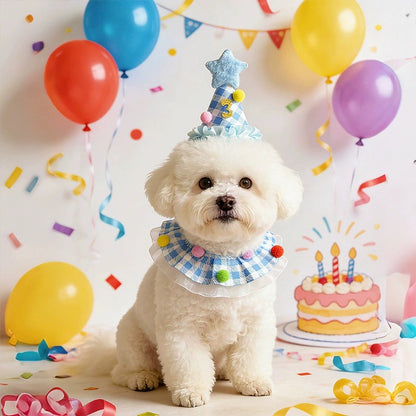 Plaid Birthday Hat & Bandana Set