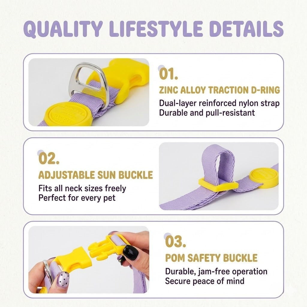 Soft Nylon Collar & Leash Set