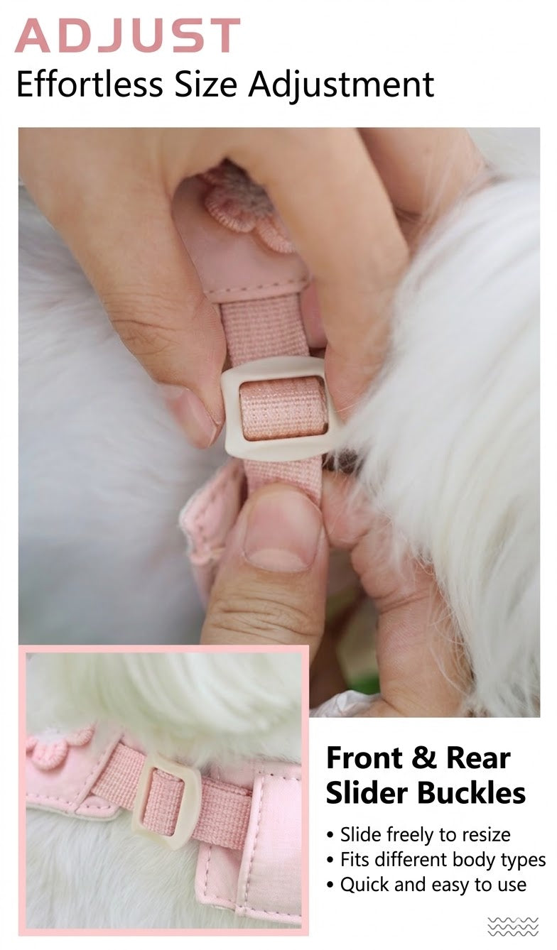 Floral Harness, Leash & Bag Set