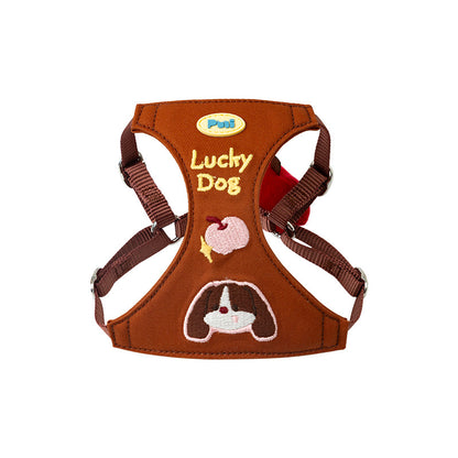 Cartoon Embroidered Dog Harness