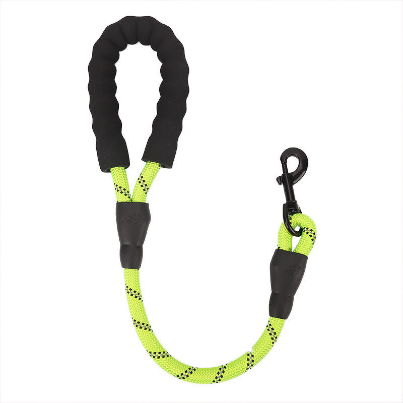 Reflective Round Rope Dog Leash for Dogs – Black