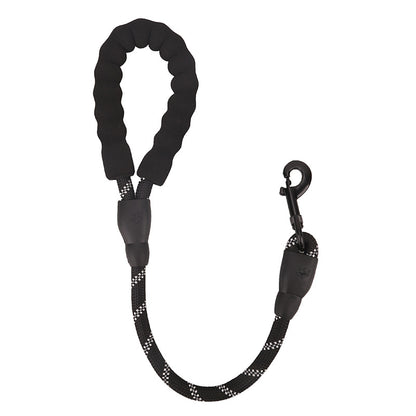 Reflective Round Rope Dog Leash for Dogs – Black