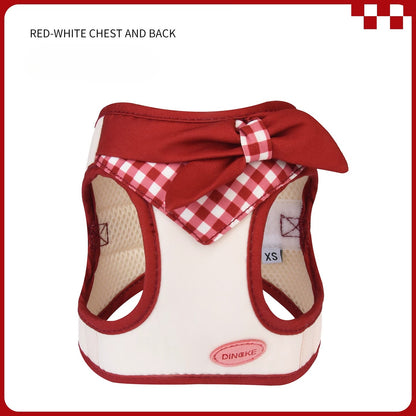Plaid Bow Harness & Leash Set
