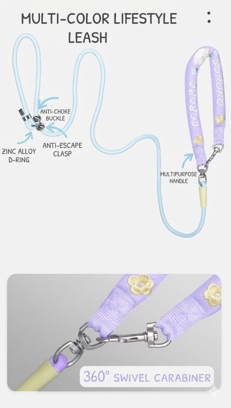 Embroidered Training Slip Dog Leash