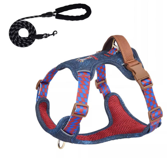 Denim Vest Harness & Leash Set