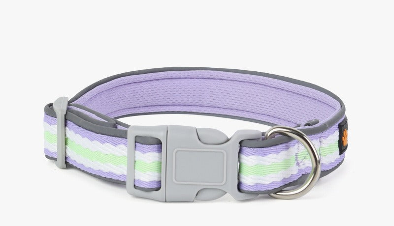 Striped Adjustable Dog Collar for Dogs – Pink