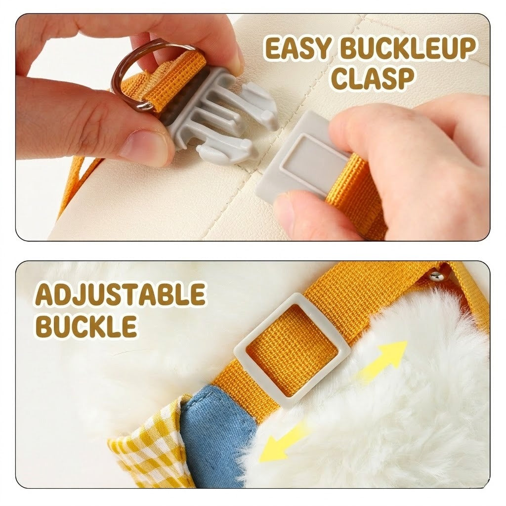 Denim & Gingham Harness & Leash Set