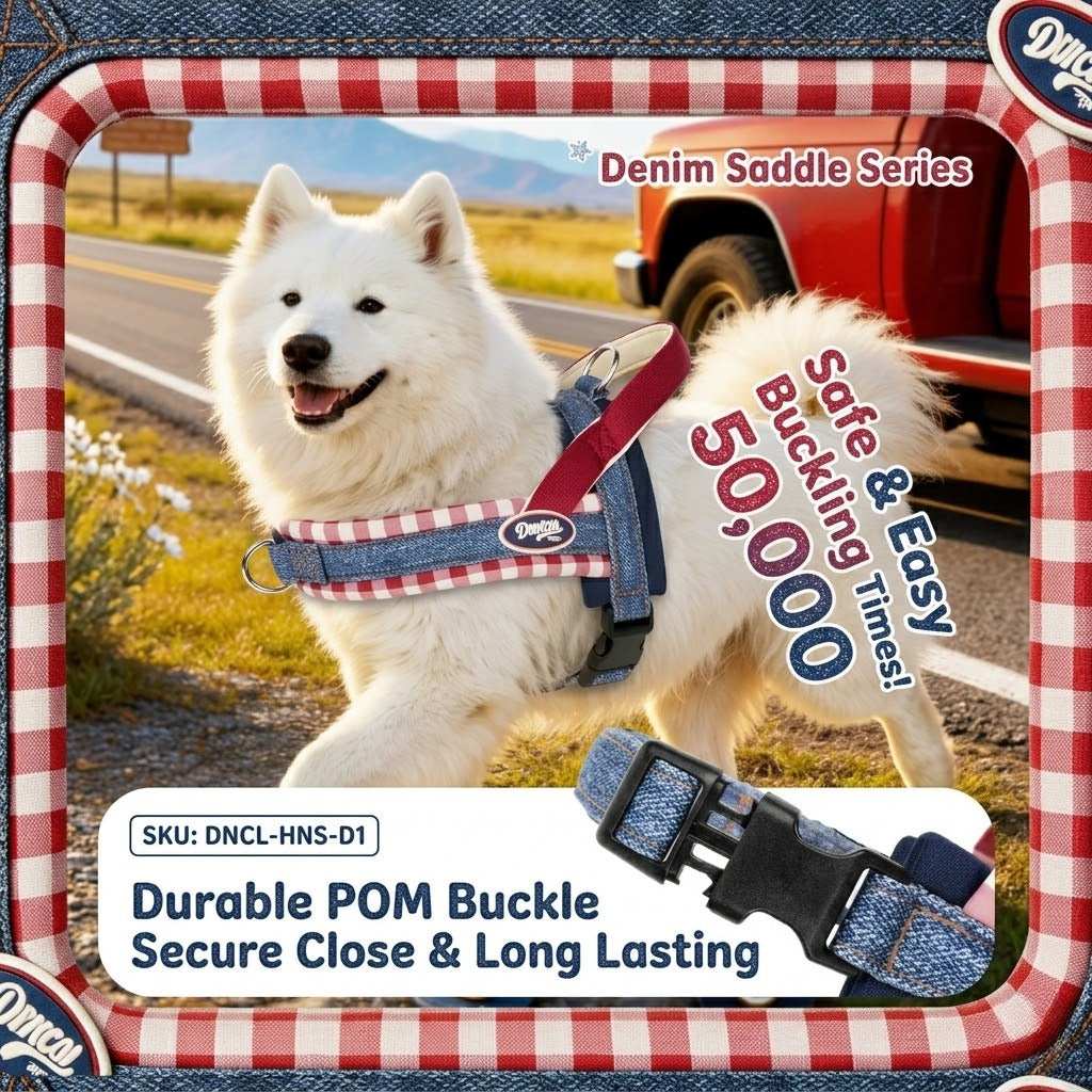 Denim Plaid Harness & Leash Set