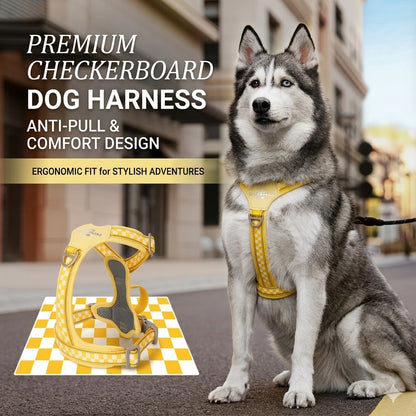 Checkerboard Reflective Dog Harness