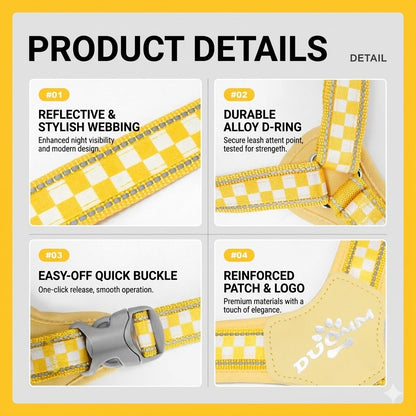 Checkerboard Reflective Dog Harness