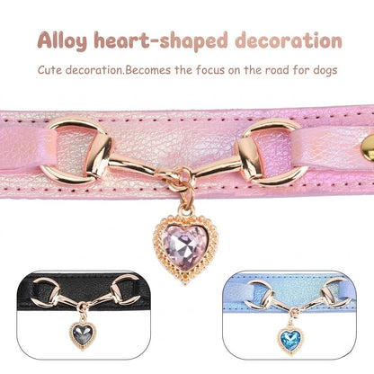 Heart Crystal Shimmer Dog Collar