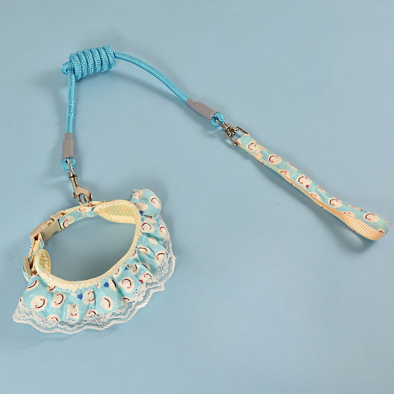 Lace Smiley Collar & Leash Set