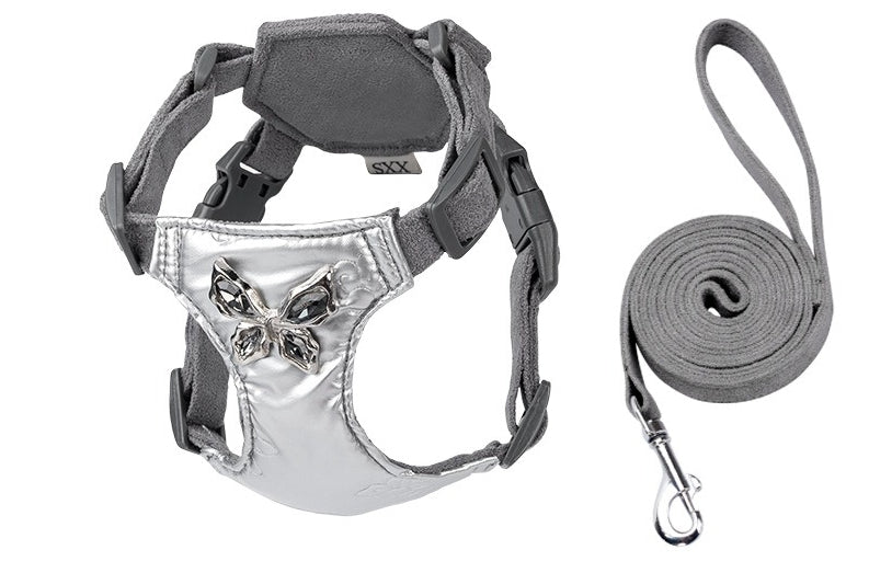 Butterfly Rhinestone Harness & Leash Set