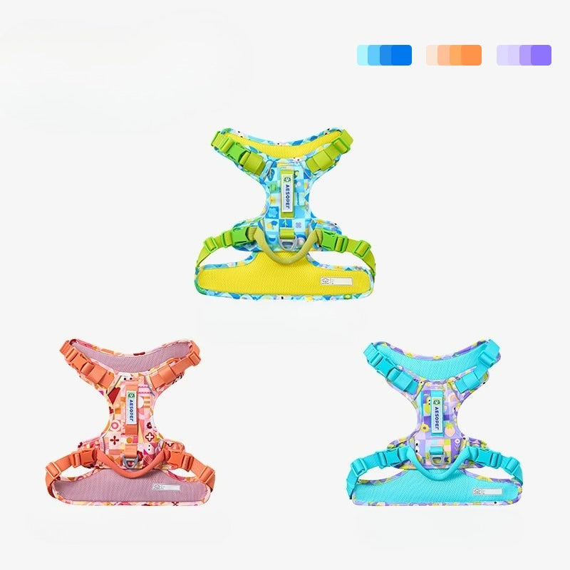 Reflective Patterned Dog Harness