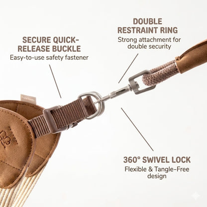 Quick-Wear V-Shape Harness & Leash Set – Brown