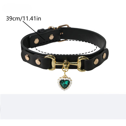 Faux Leather Charm Dog Collar for Dogs – Multi-Color