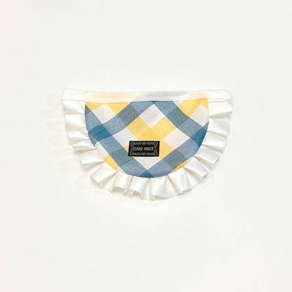 Plaid Hat, Bib & Bandana Set – Yellow & Blue