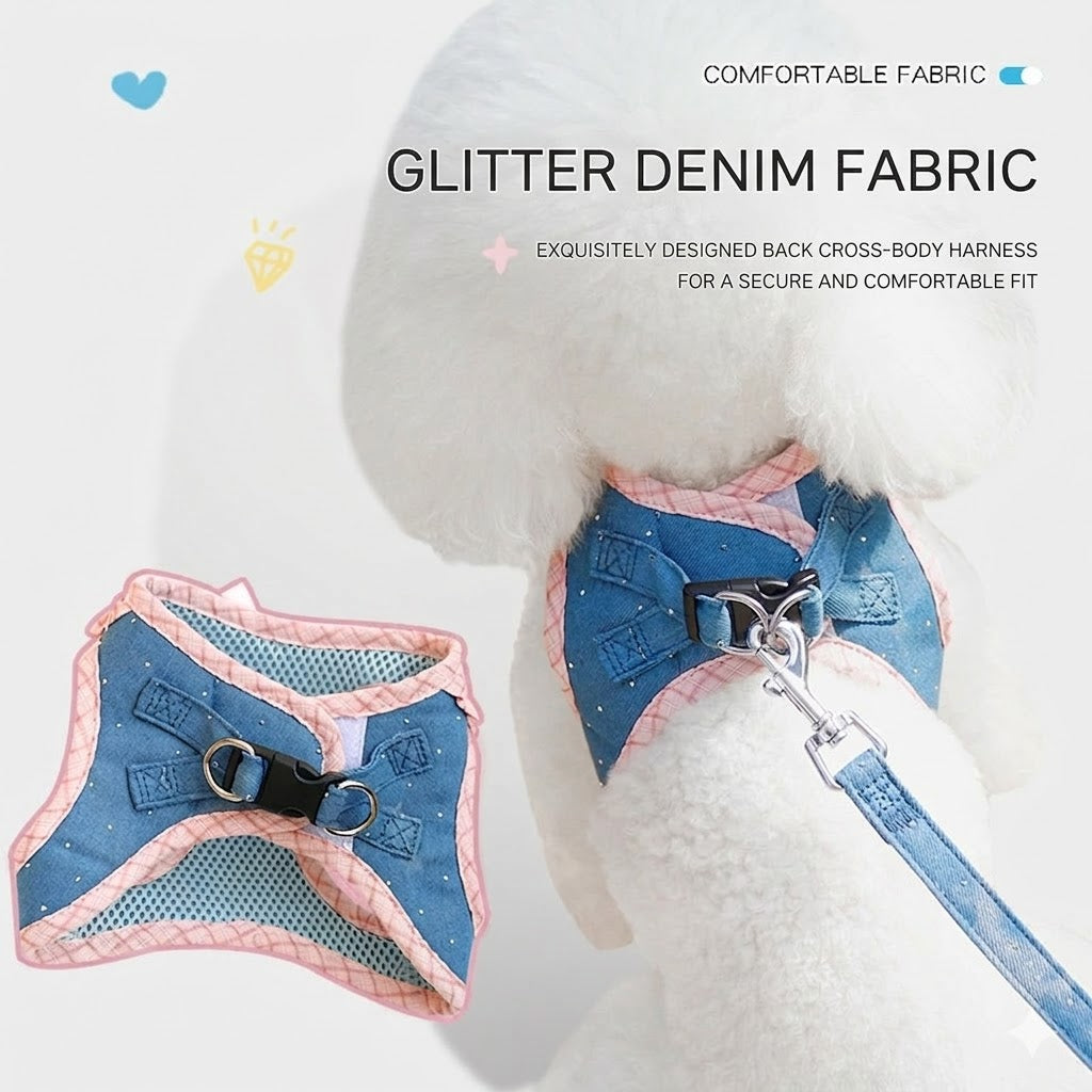 Plaid Ruffle Harness & Leash Set