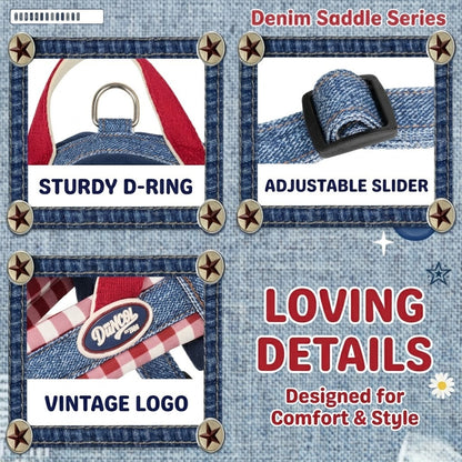 Denim Plaid Harness & Leash Set