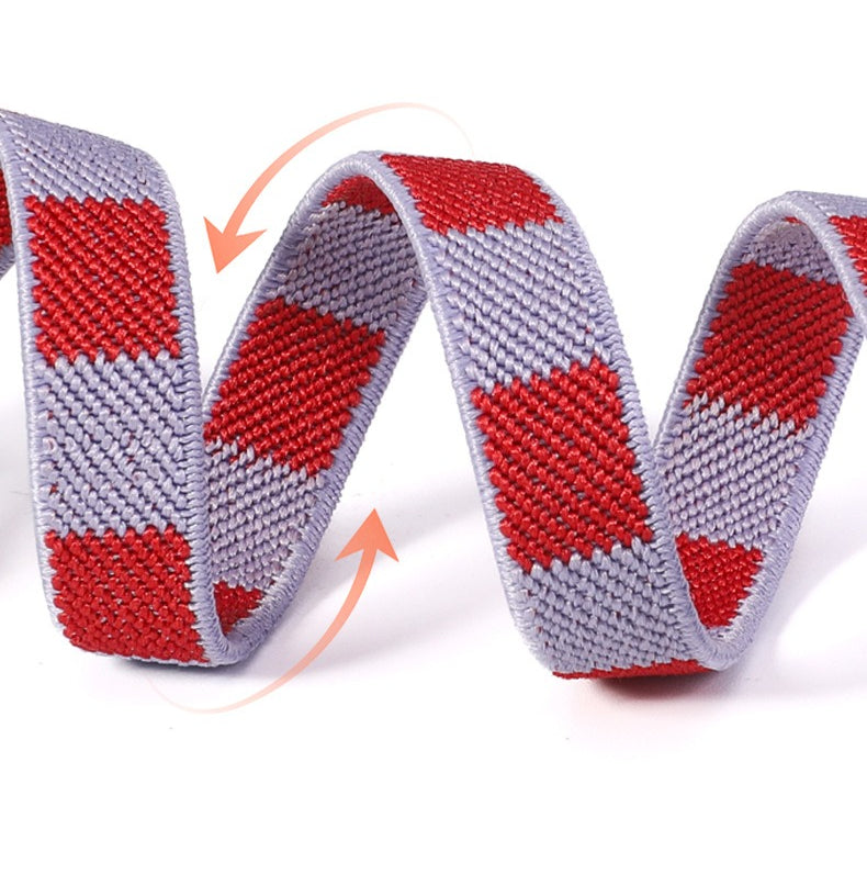 Elastic Plaid Dog Collar