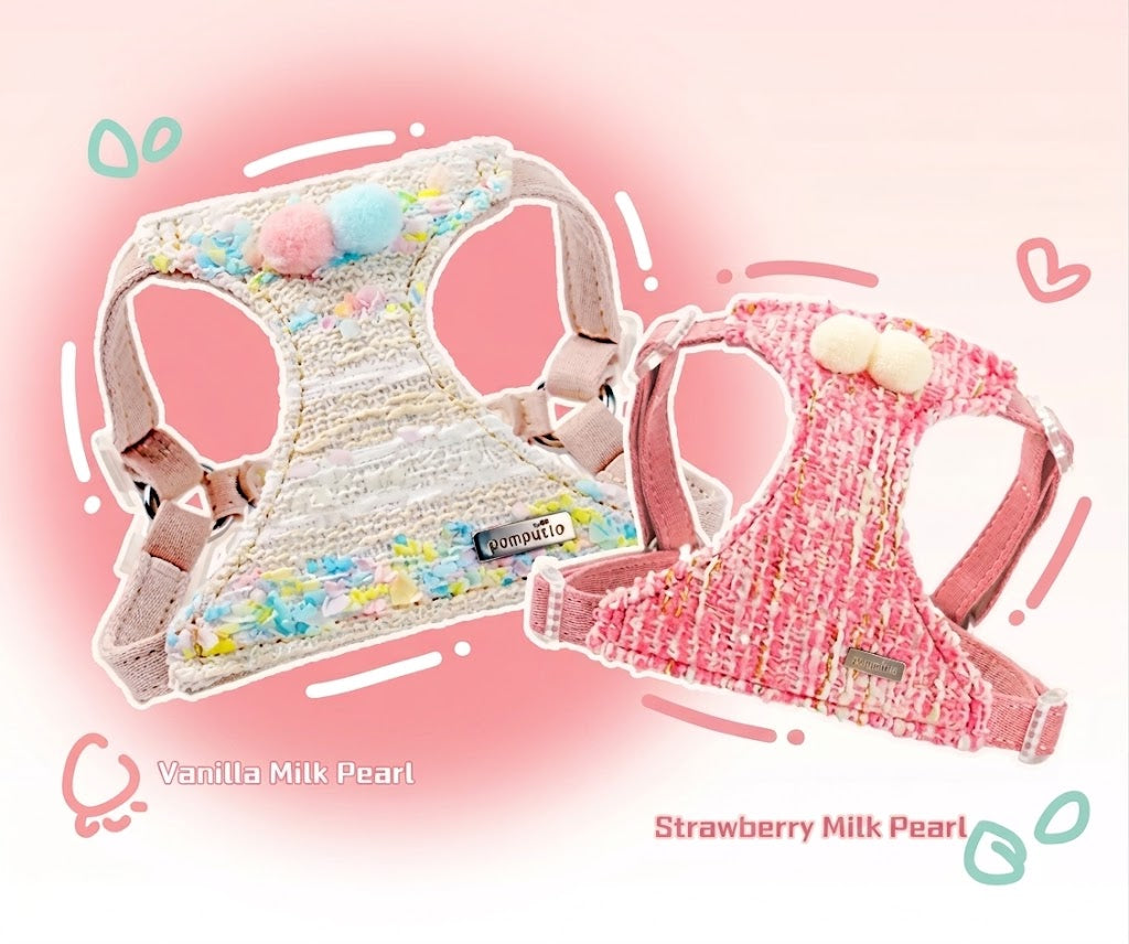 Plush Pom Pom Harness & Leash Set