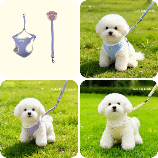 Corduroy Soft Mesh Dog Accessory Set for Dogs – Pastel Colors