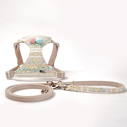Plush Pom Pom Harness & Leash Set