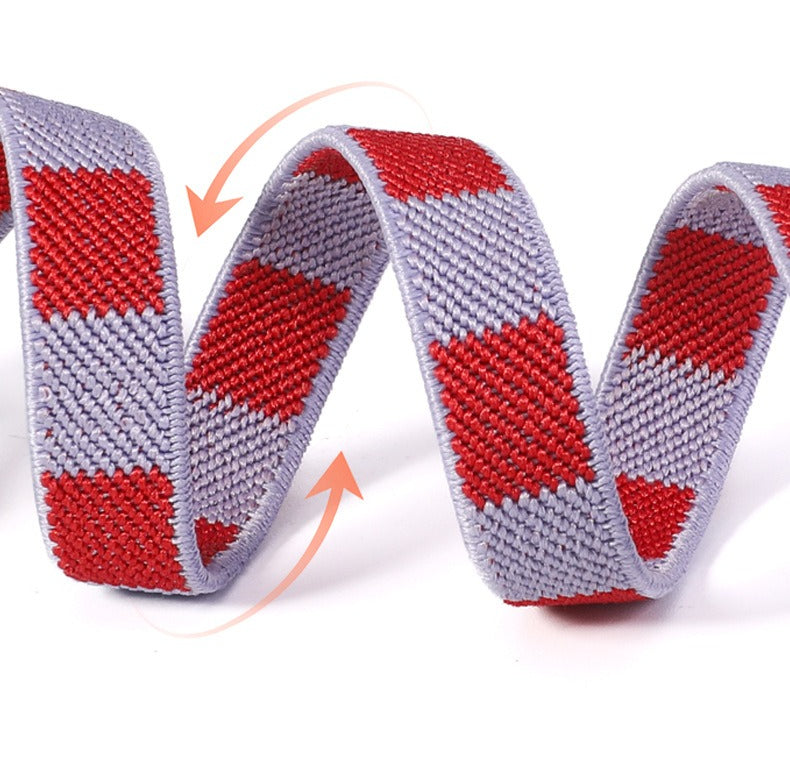 Checkered Elastic Dog Collar