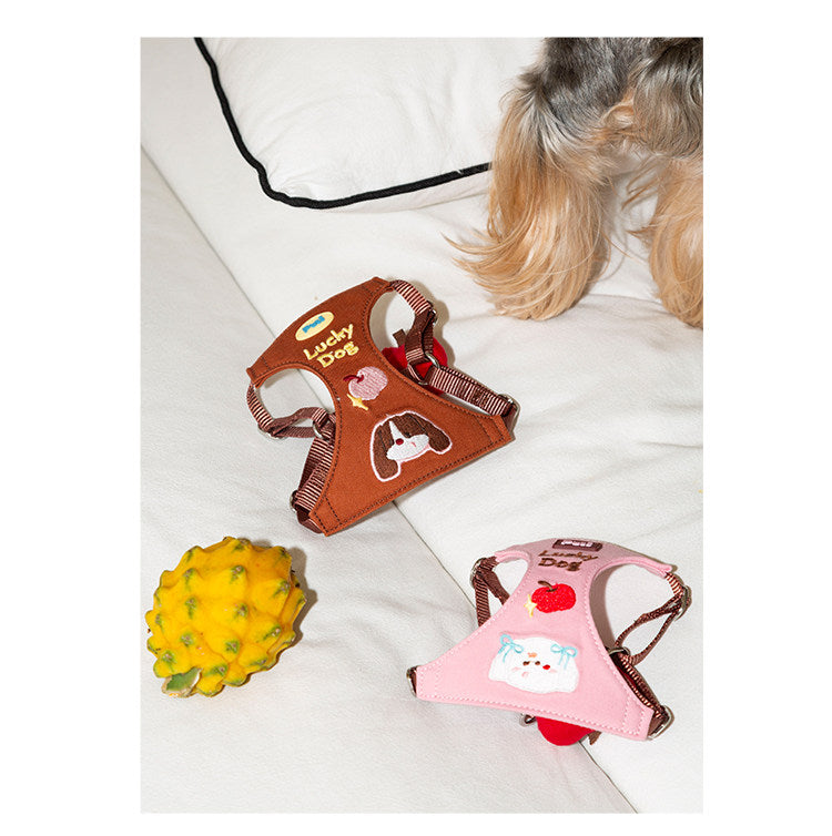 Cartoon Embroidered Dog Harness