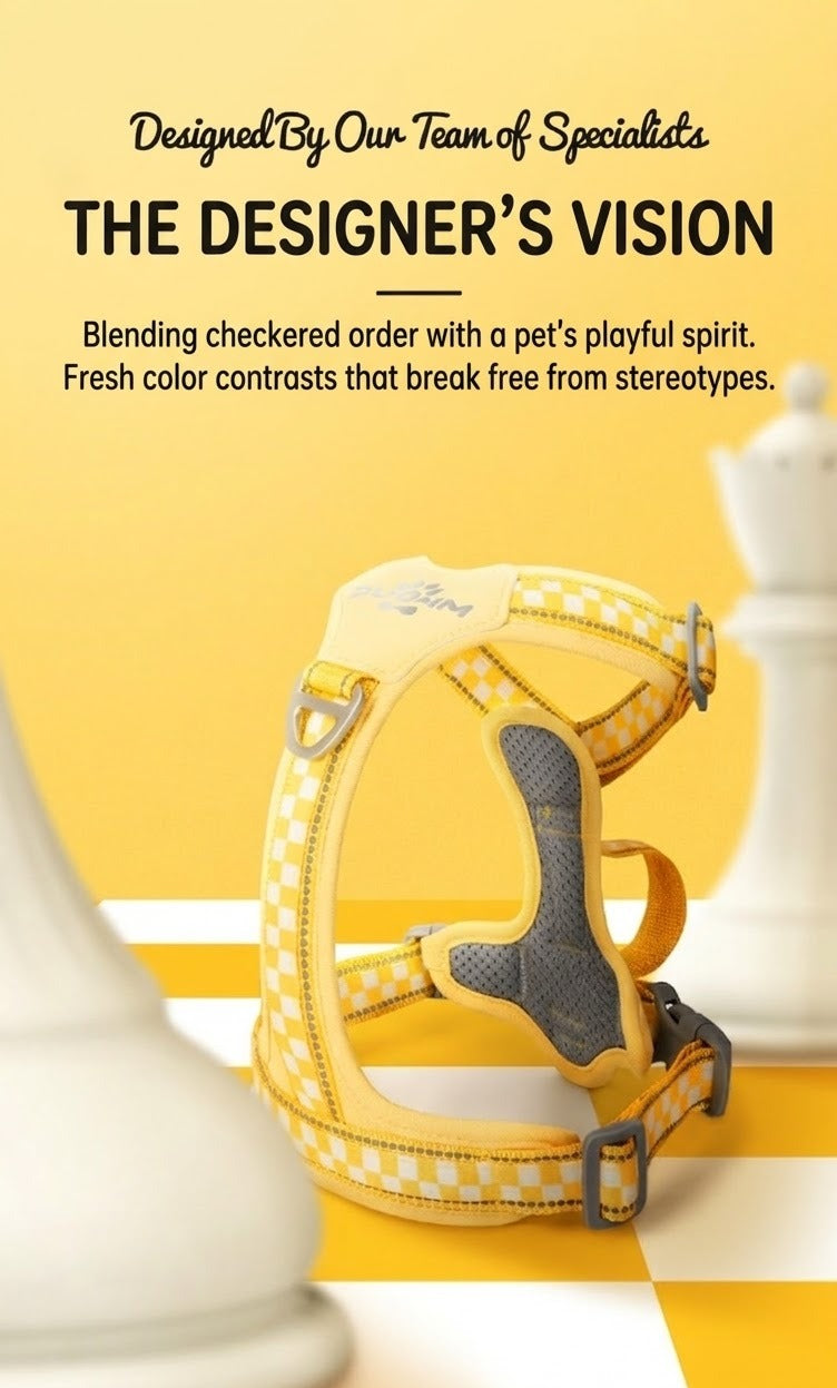 Checkerboard Reflective Dog Harness