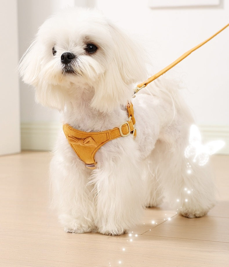 Soft Faux Suede Harness, Leash & Collar Set