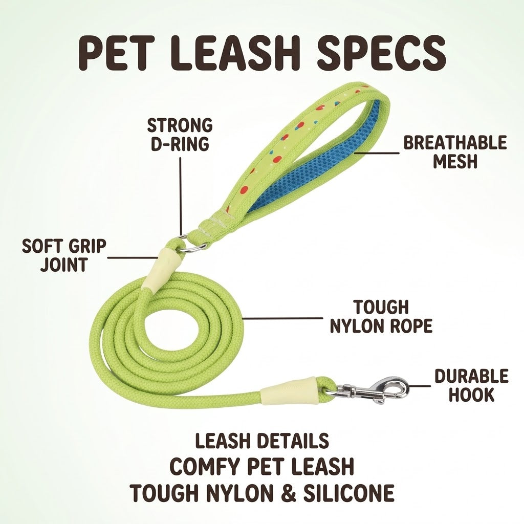 Polka Dot Rope Dog Leash