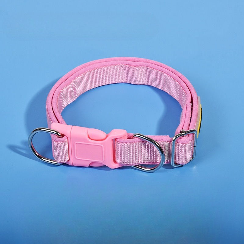 Padded Solid Dog Collar for Dogs – Pink