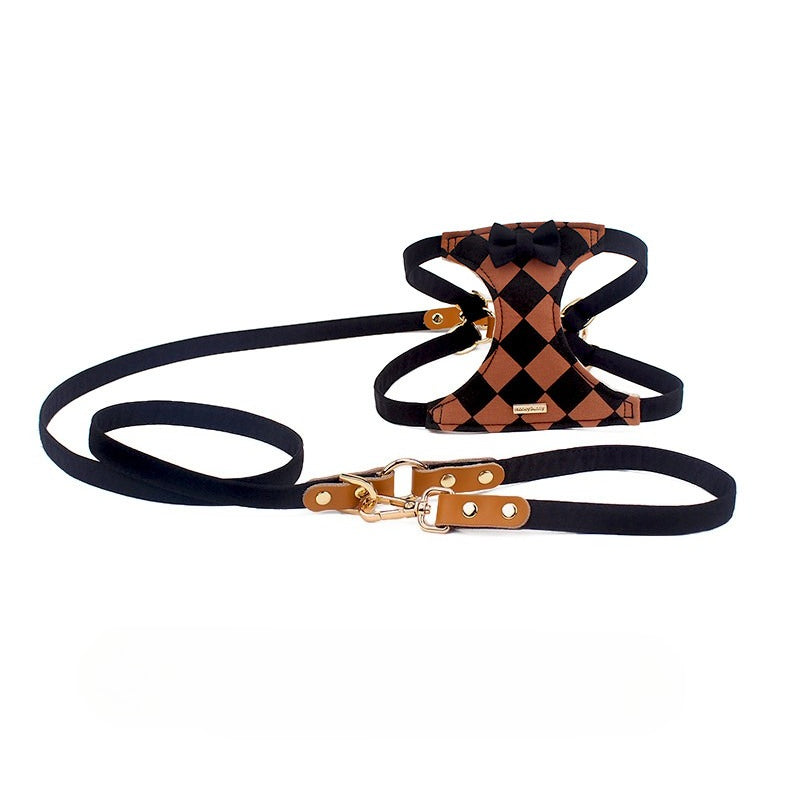 Checkered Harness & Leash Set