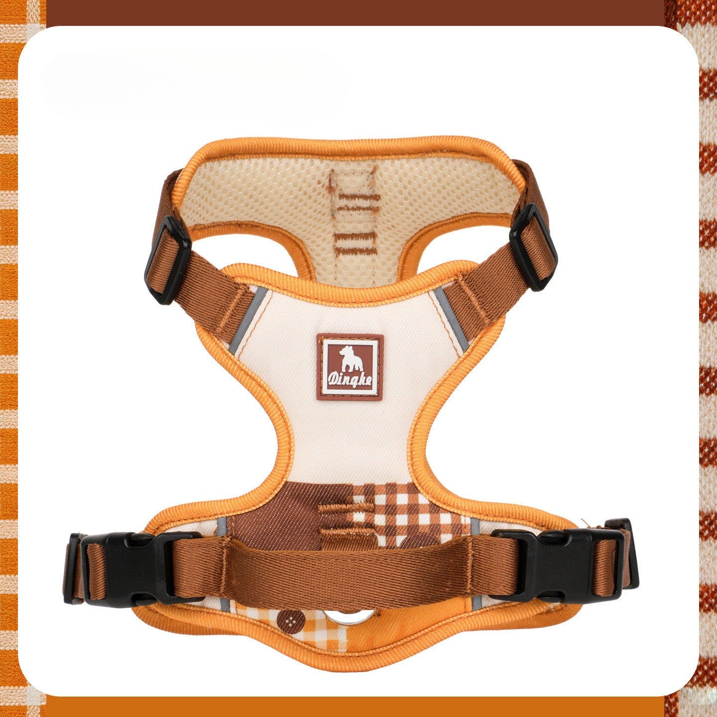 Reflective Patchwork Harness & Leash Set