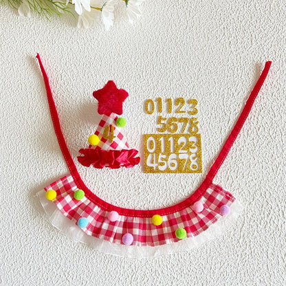 Plaid Birthday Hat & Bandana Set