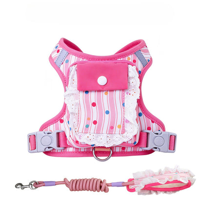 Ruffle Backpack Harness & Leash Set