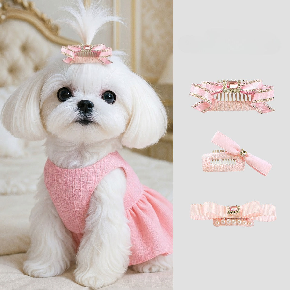 Sparkle Bow Dog Bow for Dogs – Pink